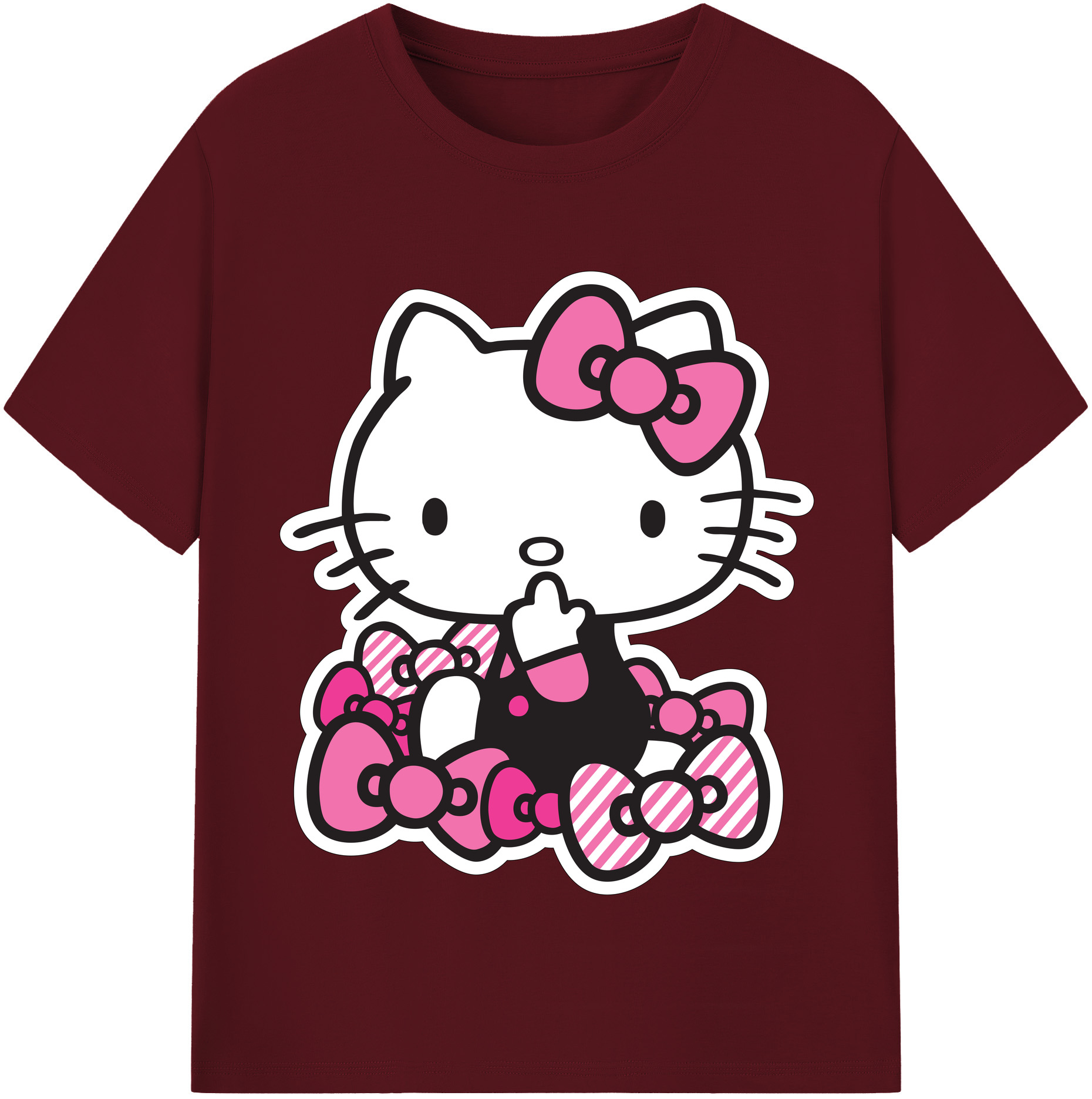 （画像用） Hello Kitty ハローキティ 綿100％半袖Tシャツ（フロントプリント）